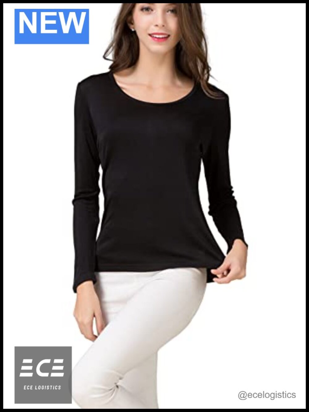 100% Mulberry Silk Long Sleeve Crew Neck T-Shirt